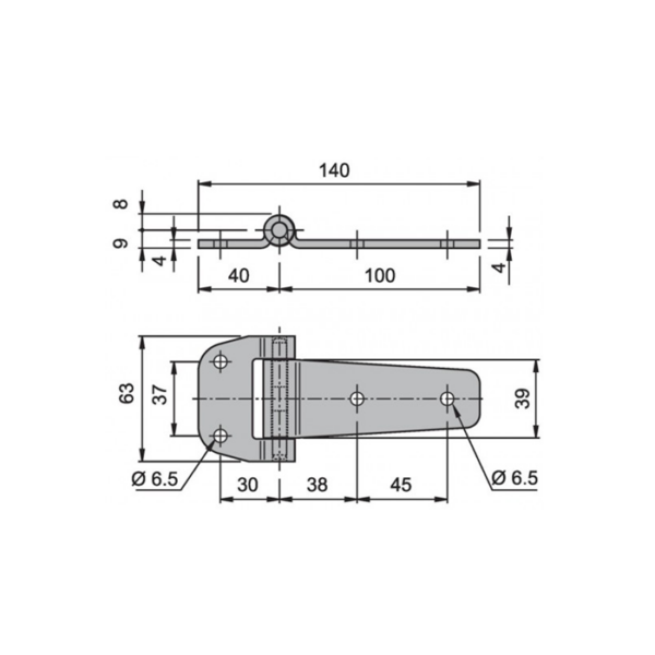 Straight hinge stainless - Image 3